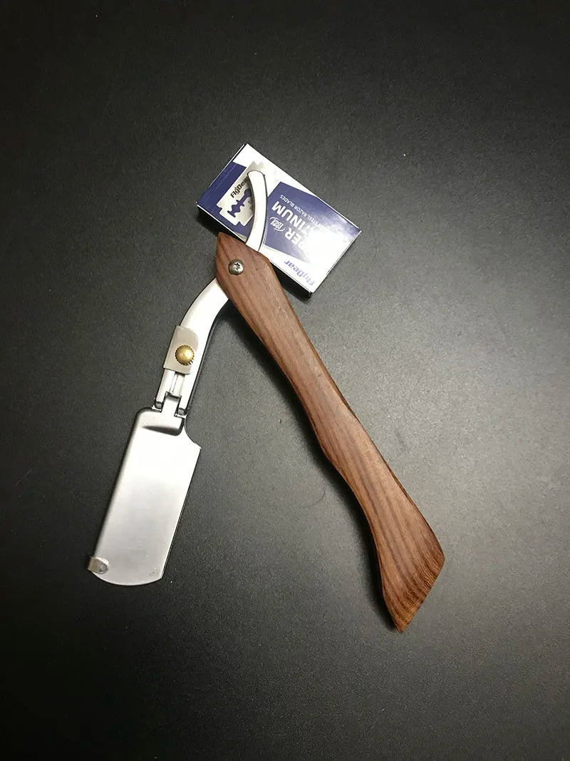 1P Stainless Steel Folding Shave Knife Handle Beard Straight Razor Hair Dressing Tool Men Manual Convenience Hair Trimmer Shaver