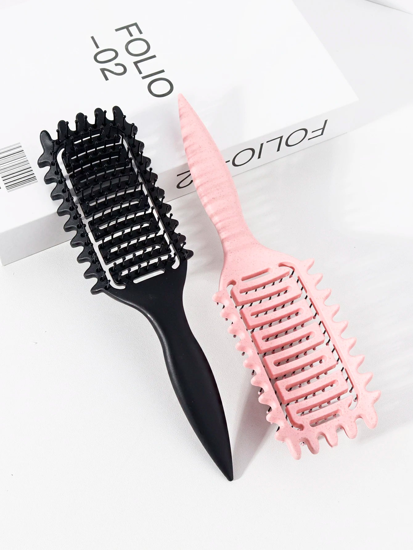 1pc curly hair styling brush - with nylon bristles and ABS handle, suitable for all hairstyles, available in multiple colors