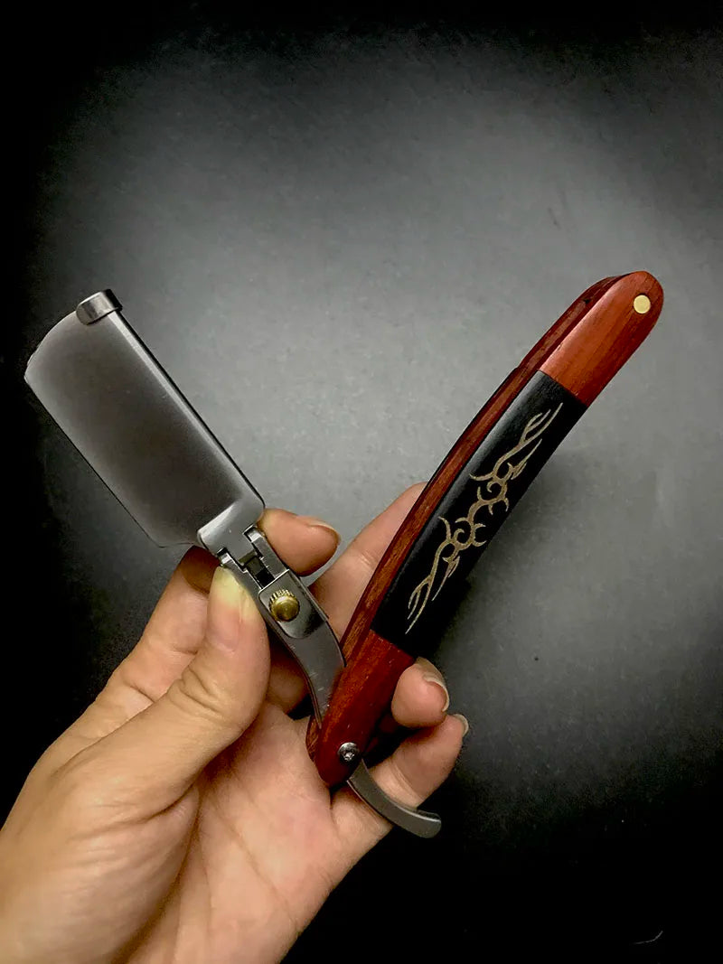 1P Stainless Steel Folding Shave Knife Handle Beard Straight Razor Hair Dressing Tool Men Manual Convenience Hair Trimmer Shaver