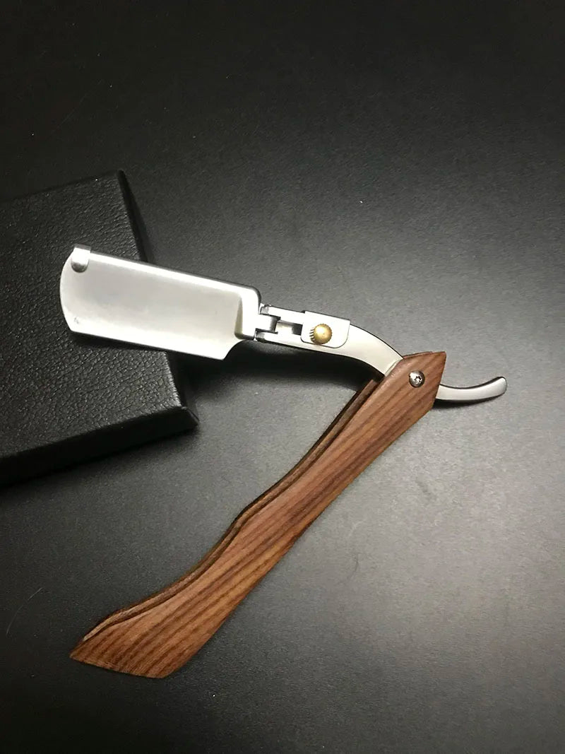 1P Stainless Steel Folding Shave Knife Handle Beard Straight Razor Hair Dressing Tool Men Manual Convenience Hair Trimmer Shaver