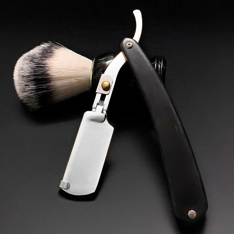 1P Stainless Steel Folding Shave Knife Handle Beard Straight Razor Hair Dressing Tool Men Manual Convenience Hair Trimmer Shaver
